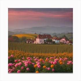 Sunset In The Countryside Canvas Print