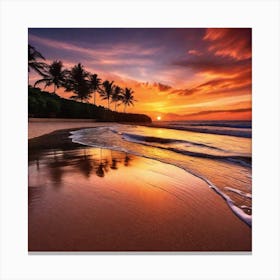 Sunset On The Beach 437 Canvas Print