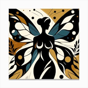 Abstract Female with Butterfly Wings 2 Canvas Print