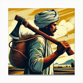 Farmer With An Axe Canvas Print