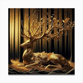 Golden Deer 10 Canvas Print