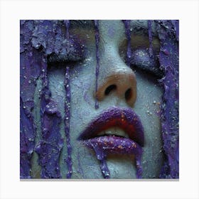Woman With Purple Paint On Her Face Canvas Print