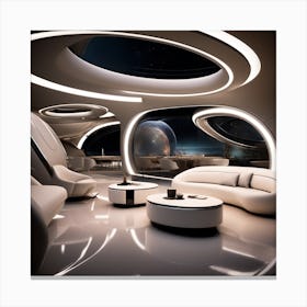 Futuristic Living Room 9 Canvas Print