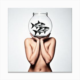 Fish Bowl Head Canvas Print