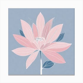 A White And Pink Flower In Minimalist Style Square Composition 393 Canvas Print