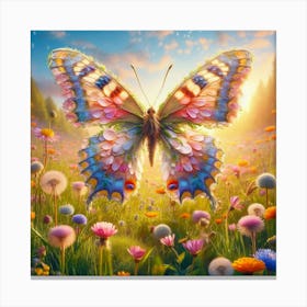 Butterfly flowers petals Canvas Print