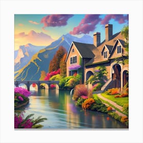 House By The River Canvas Print