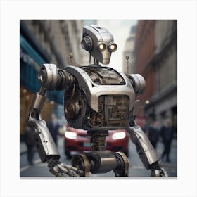 Robot In The City 57 Canvas Print