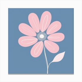 A White And Pink Flower In Minimalist Style Square Composition 320 Canvas Print