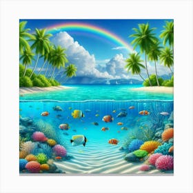 Rainbow Under The Sea 1 Canvas Print