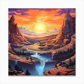 Sunset In The Mountains 1 Canvas Print