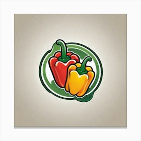 Two Peppers In A Circle 1 Canvas Print