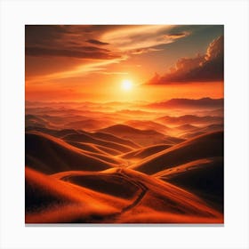 Sunset In The Mountains 3 Canvas Print