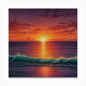 Sunset Over The Ocean 3 Canvas Print