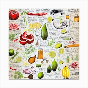 Cooking Recipes Sketchnote 1 Canvas Print