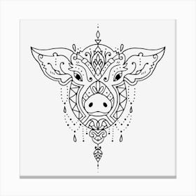 Pig Mandala Canvas Print