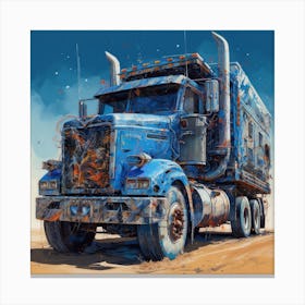 Blue Truck Canvas Print