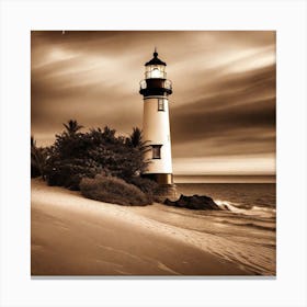 Sepia Lighthouse Canvas Print