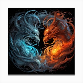 Dragons In A Circle Canvas Print