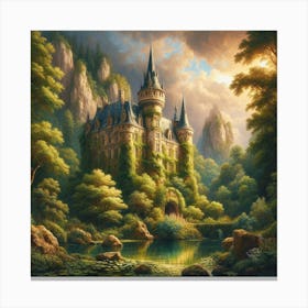 Castle In The Forest Canvas Print