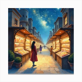 Christmas Market Canvas Print