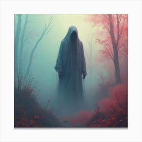 Horror Entity Amidst A Colorful Watercolor Fog 1 Canvas Print