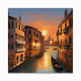 Sunset In Venice 2 Canvas Print