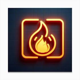 Fire Neon Sign Canvas Print