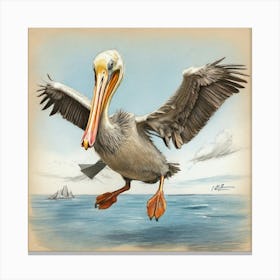 Pelican In Flight Canvas Print