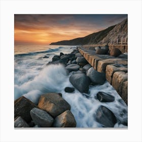 Cliffs At Sunset Canvas Print