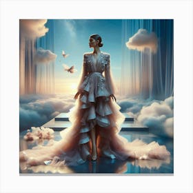 Girl In The Clouds Canvas Print