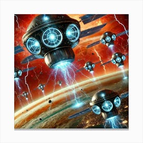 A Sci Fi Depiction Of Thunderclap Satellites 1 Canvas Print