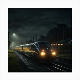 Train At Night 4 Canvas Print