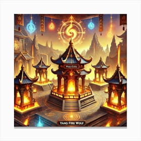 A Captivating Scene Of The Elemental Shrines Canvas Print