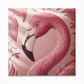 Flamingo Embroidery 2 Canvas Print