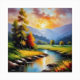 Sunset By The River 7 Canvas Print