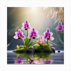 Orchids In Water Canvas Print