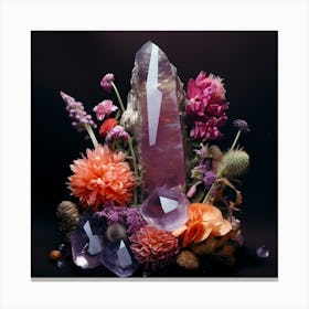 Flowers and Crystals 5 Canvas Print