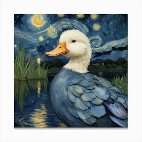 Starry Night Duck 1 Canvas Print