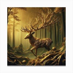 Deer In The Forest Canvas Print