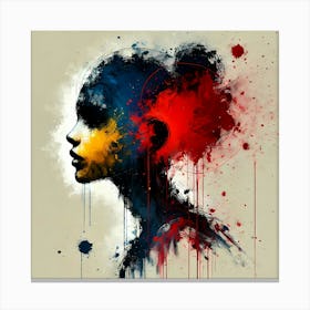 Exploring Human Emotions In Splashes Colors Canvas Print