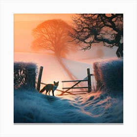 Fox In The Snow 10 Canvas Print