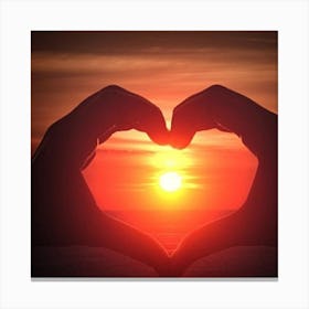 Heart Shape At Sunset Canvas Print