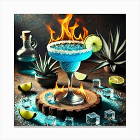 A Beautifully Presented Blue Agave Margarita Serve Canvas Print