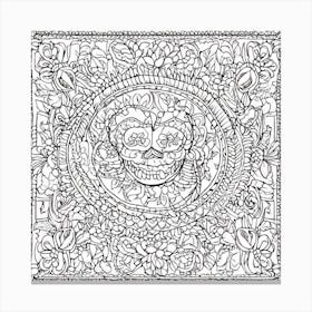Day Of The Dead Coloring Page 1 Canvas Print