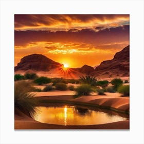 Sunset In The Desert 13 Canvas Print