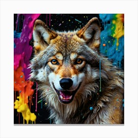 Colorful Wolf Canvas Print