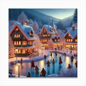 Christmas Village Canvas Print