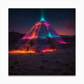 Pyramid At Night Canvas Print