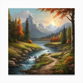 Default Create An Artistic Painting Of Beautiful Nature For Me 0 Canvas Print